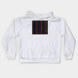 Rainbow Candy Dots on Black Kids Hoodie